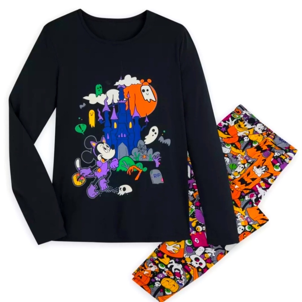 NEW Disney Mickey Mouse and Friends Halloween Pajama Set - Adult Size Large